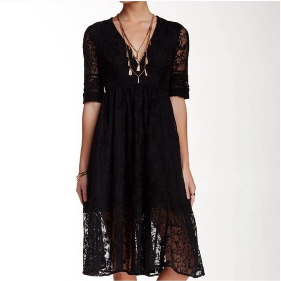 Free People | Free People Mountain Laurel Lace Crochet Dress | Size: 8 Black - Picture 5 of 15
